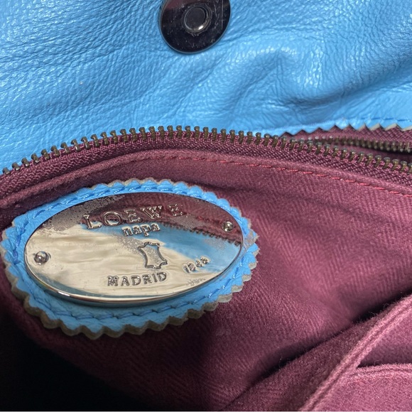 LOEWE Flamenco Sly blue  Leather Shoulder Bag - Picture 11 of 16